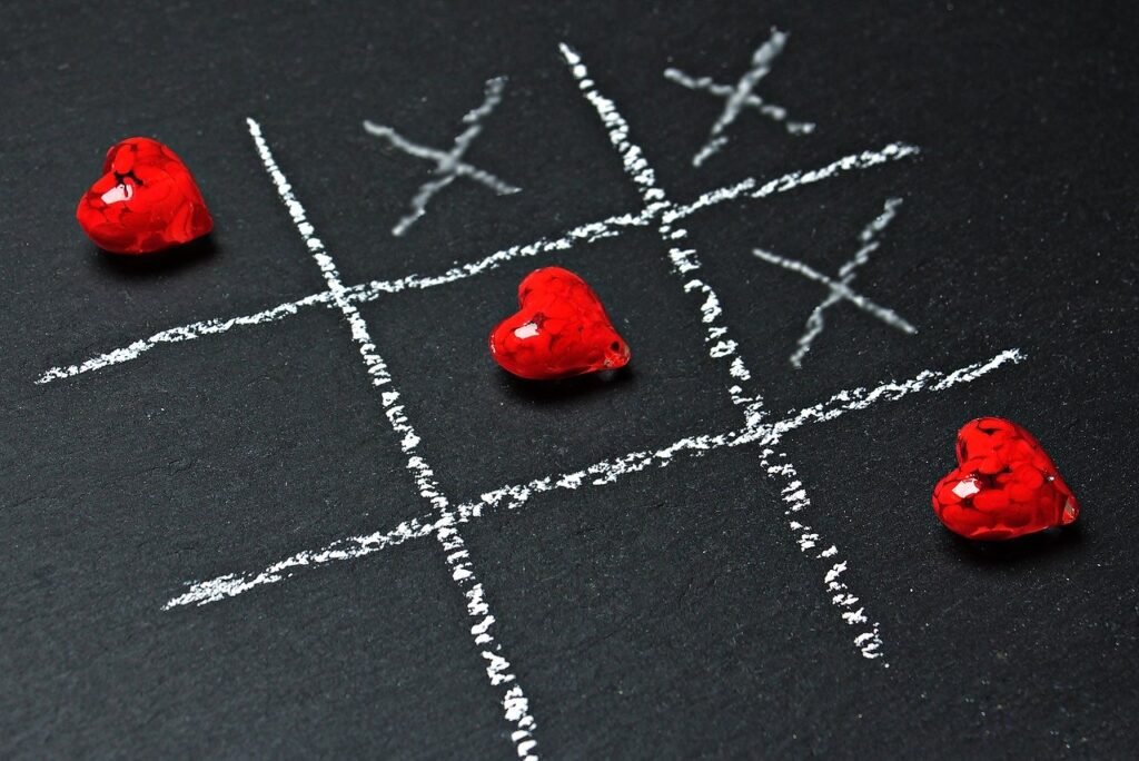 tic tac toe, love, heart